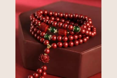 Red Bead Multi-Wrap Mala view 1