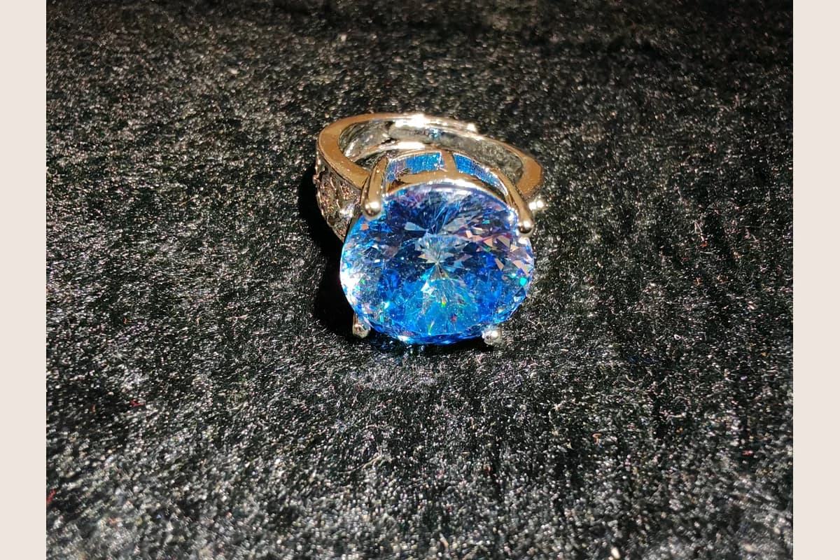 Blue Round Statement Ring